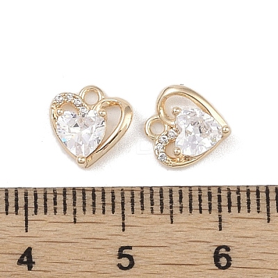 Brass Micro Pave Clear Cubic Zirconia Pendants KK-K351-45D-G-1