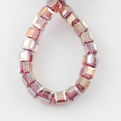Electroplate Glass Beads Strands EGLA-R030-4x4mm-13-1