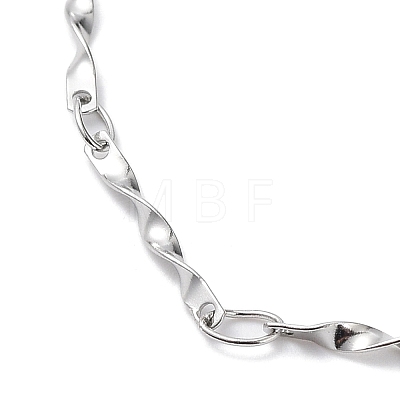 304 Stainless Steel Twist Bar Link Chain Bracelets BJEW-K226-09P-1