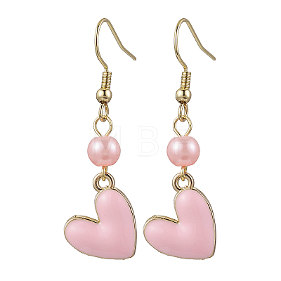 Alloy Enamel Heart Dangle Earrings EJEW-JE06272-01-1