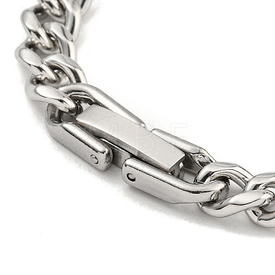 Non-Tarnish 201 Stainless Steel Curb Chain Bracelets for Women and Men BJEW-F473-08P-02-1