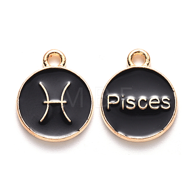 Alloy Enamel Pendants X-ENAM-S124-01B-08H-1