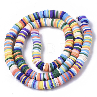 Handmade Polymer Clay Beads Strands X-CLAY-R089-6mm-084-1