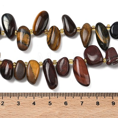 Three-Color Natural Tiger Eye Beads Strands G-P604-A12-01-1