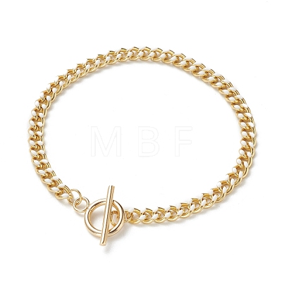 Brass Curb Chain Bracelets X-BJEW-JB05507-02-1