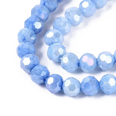 Anti-Tarnish Electroplate Glass Beads Strands EGLA-ZX010-6mm-09-1