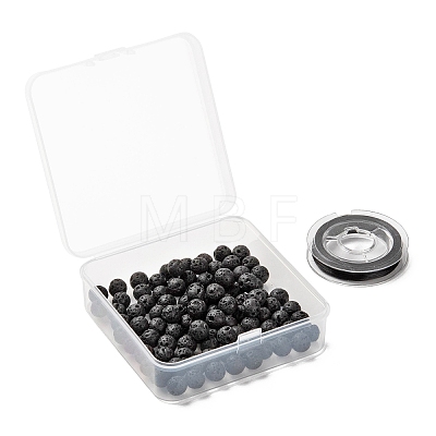 100Pcs 8mm Natural Lava Rock Beads Round Beads sgDIY-LS0002-43-1