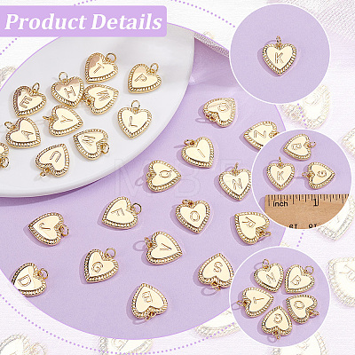 1Bag Brass Initial Pendants KK-BBC0026-11-1