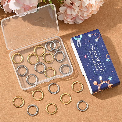 20Pcs 2 Colors 304 Stainless Steel Hoop Earrings EJEW-SC0001-84-1