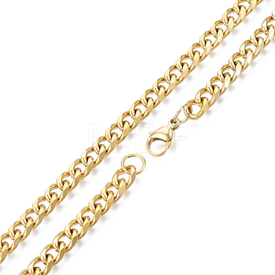 Men's 201 Stainless Steel Cuban Link Chain Necklace NJEW-N050-A06-7-50G-1