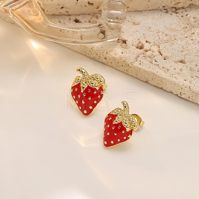 304 Stainless Steel Enamel Stud Earrings WG7643B-02-1