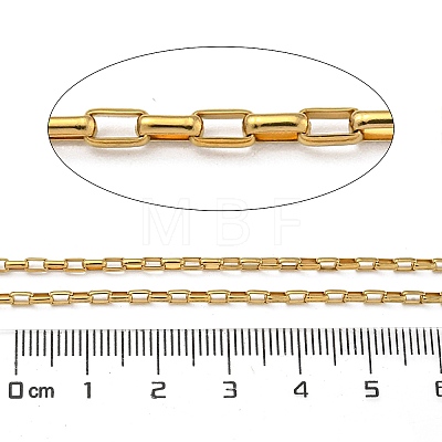 Ion Plating(IP) 304 Stainless Steel Rectangle Link Chains CHS-G038-03G-1