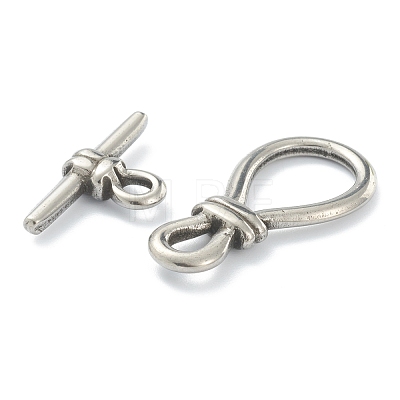 Non-Tarnish 304 Stainless Steel Toggle Clasps STAS-B020-09P-1