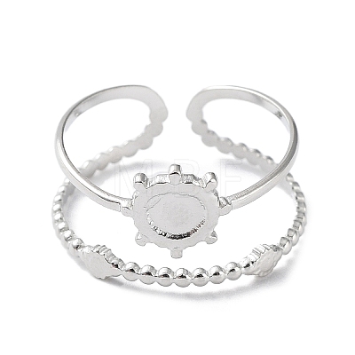 Tarnish Resistant 304 Stainless Steel Open Cuff Ring Components LS-STAS-F301-03P-1