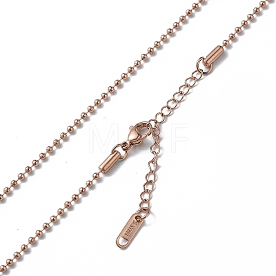 Ion Plating(IP) 304 Stainless Steel Ball Chain Necklace for Men Women NJEW-K245-017B-1