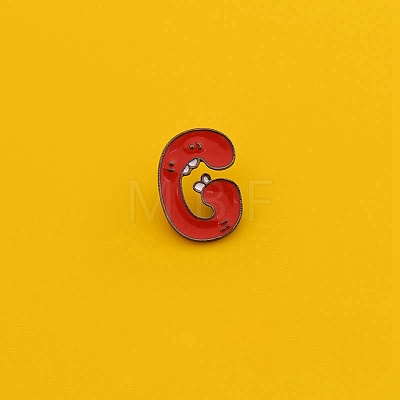 Letter Alloy Enamel Brooches PW-WG3ADD6-07-1