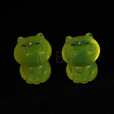 Luminous Resin Cute Little Cat Ornaments RESI-R459-01C-1