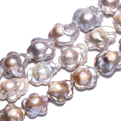 Baroque Natural Nucleated Keshi Pearl Beads Strands PEAR-S020-A02-1