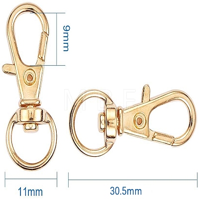 Alloy Swivel Lobster Claw Clasps PALLOY-PH0012-25G-1
