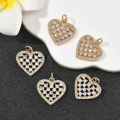 SHEGRACE Brass Micro Pave Clear Cubic Zirconia Pendants XGRQ2C533-412G-1