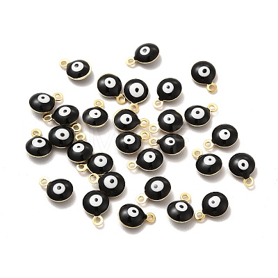 304 Stainless Steel Evil Eye Enamel Charms STAS-G302-03G-05-1