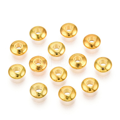 Golden Brass Rondelle Spacer Beads X-KK-E246-G-1