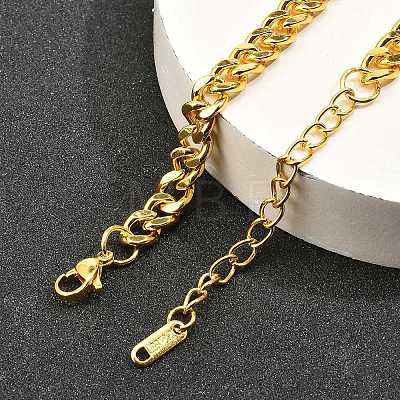 304 Stainless Steel Cuban Link Chain Necklaces for Women Men NJEW-G161-02G-1