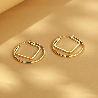 304 Stainless Steel Hoop Earrings WG456FB-01-1