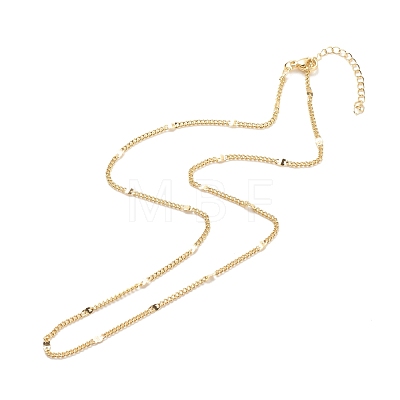 Brass Oval Link Chains Necklace for Women NJEW-P265-03G-1