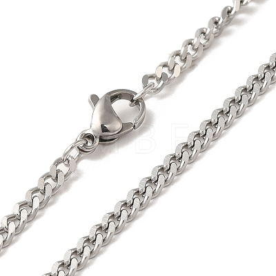 304 Stainless Steel Curb Chain Necklaces NJEW-D065-01P-1