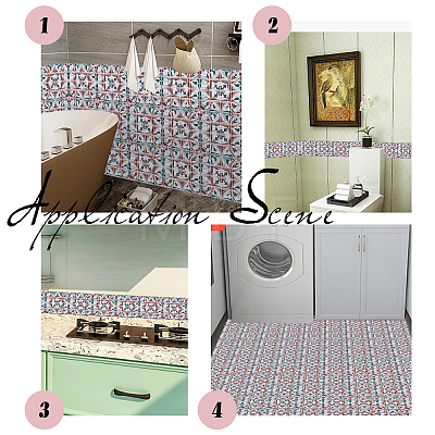 PVC 3D Self Adhesive Mosaic Pattern Stickers with Bright Film DIY-WH0217-11-1