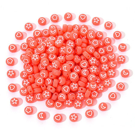 Opaque Acrylic Beads MACR-YW0001-18A-1