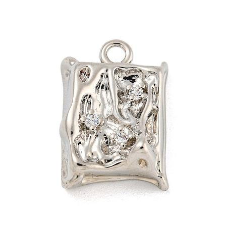 Brass Micro Pave Clear Cubic Zirconia Pendants LS-KK-O008-01D-P-1