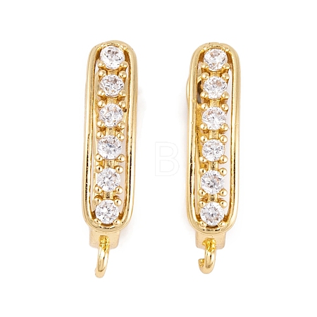 Rack Plating Brass Cubic Zirconia Hoop Earring Findings KK-S374-04G-04-1