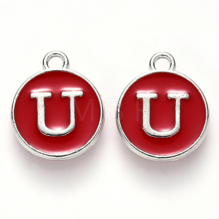 Platinum Plated Alloy Enamel Charms ENAM-S118-03U-P-1