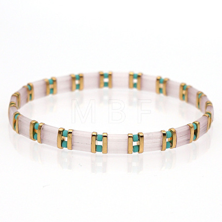 Bohemian Glass Seed Beaded Stretch Bracelets JM4508-23-1