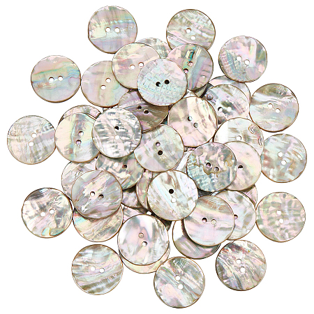 50Pcs 2-Hole Shell Buttons BUTT-PH0001-87-1