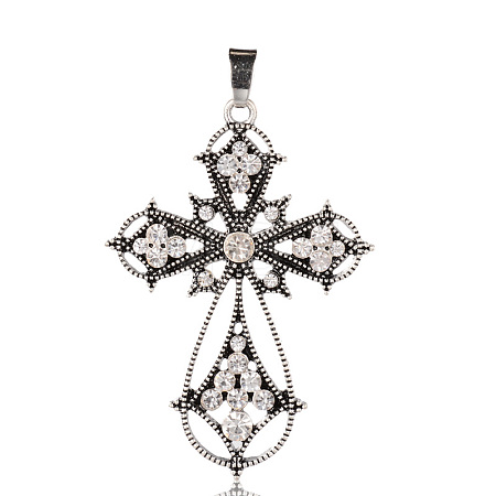 Alloy Latin Cross Clenched Large Gothic Big Pendants PALLOY-I111-23AS-1