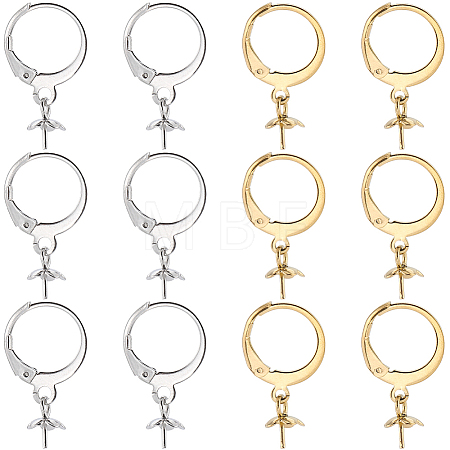 60Pcs 2 Colors 304 Stainless Steel Leverback Earring Findings STAS-SC0006-48-1
