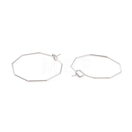 316 Stainless Steel Hoop Earrings Findings STAS-C029-02P-1