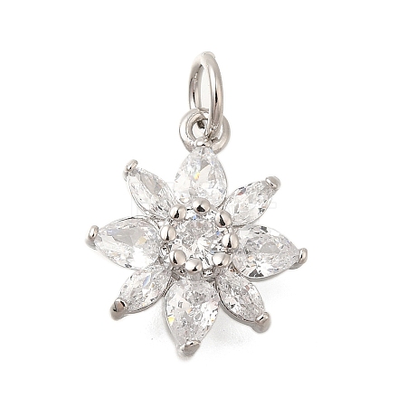Rack Plating Brass Micro Pave Cubic Zirconia Pendants KK-I716-01P-02-1