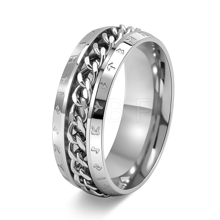 Rotatable Stainless Steel Finger Ring PW-WG0C89D-06-1