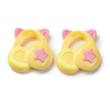 Opaque Music Theme Resin Cabochons CRES-Z010-02C-1