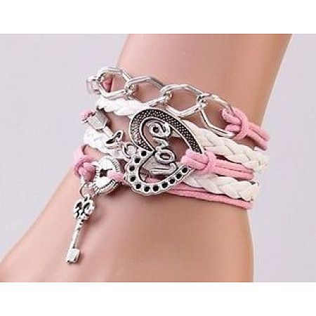 Suede & Imitation Leather Cord Knitted Multi-strand Bracelets WGD6FE3-04-1