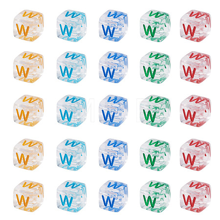 50Pcs Acrylic European Beads MACR-TADJ0001-13W-1