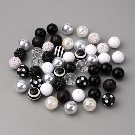 Opaque Acrylic Beads Set MACR-WH0007-68C-1