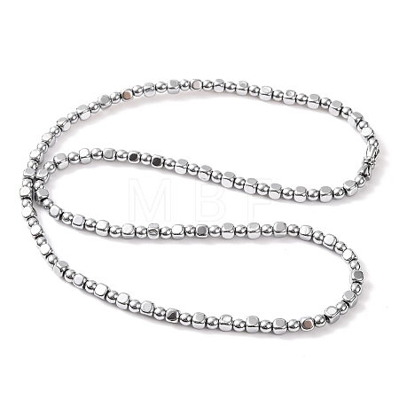 Round & Cube Synthetic Non-magnetic Hematite Beaded Necklaces NJEW-Q341-07-1