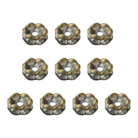 Brass Rhinestone Spacer Beads RB-YW0001-05A-01AB-1