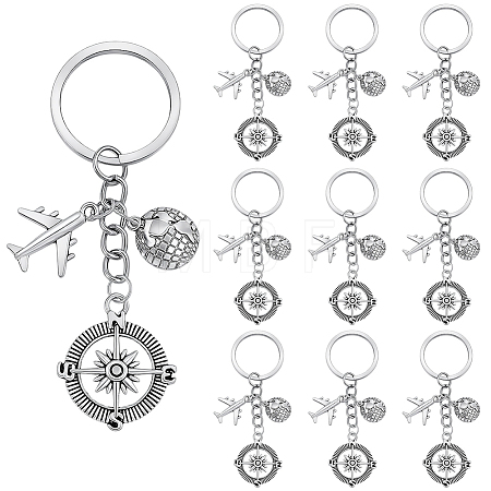 20Pcs 2 Styles Alloy Keychains KEYC-SC00029-1