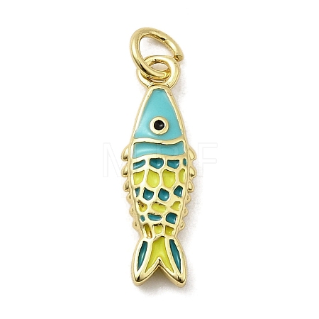 Brass Enamel Pendants X1-KK-A266-39G-04-1